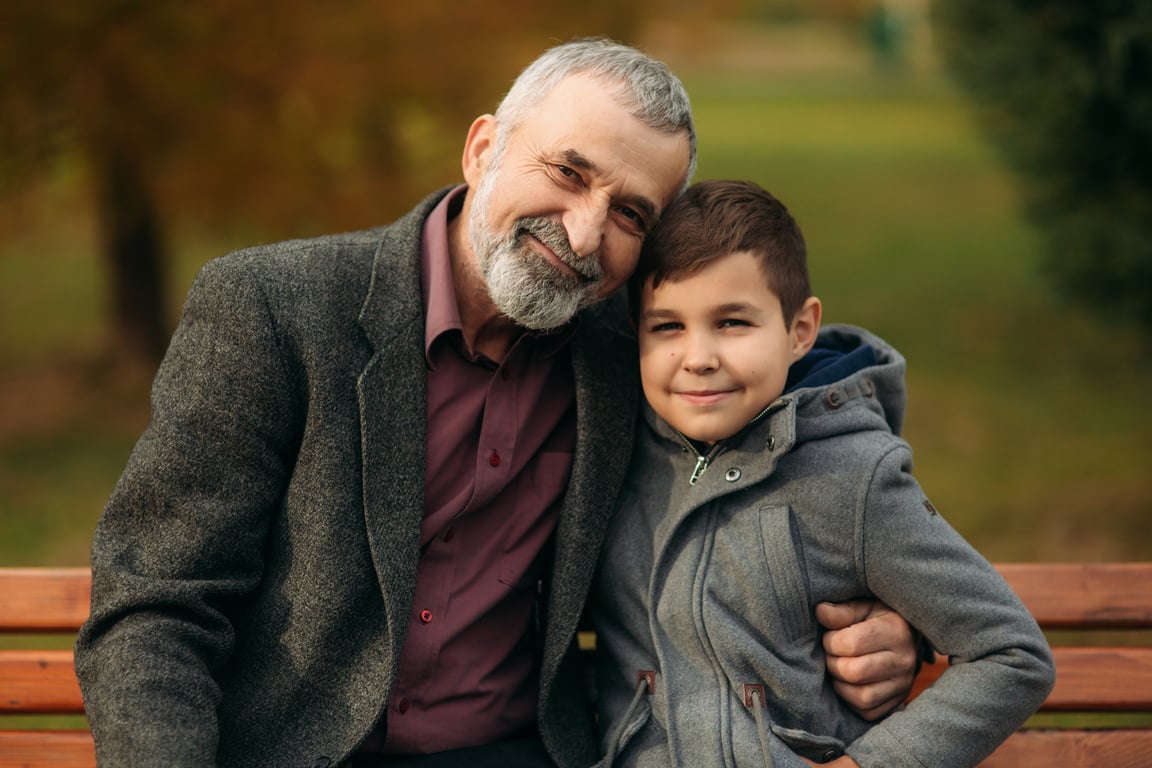 Grandpa and His Grandson Spending Time Together 